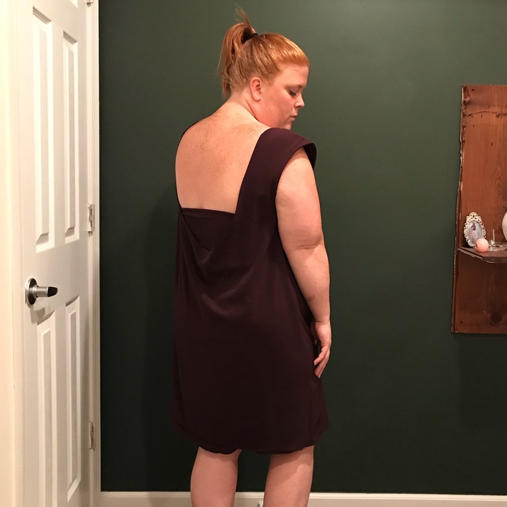 Backless Plus Size Maroon Plum Dress